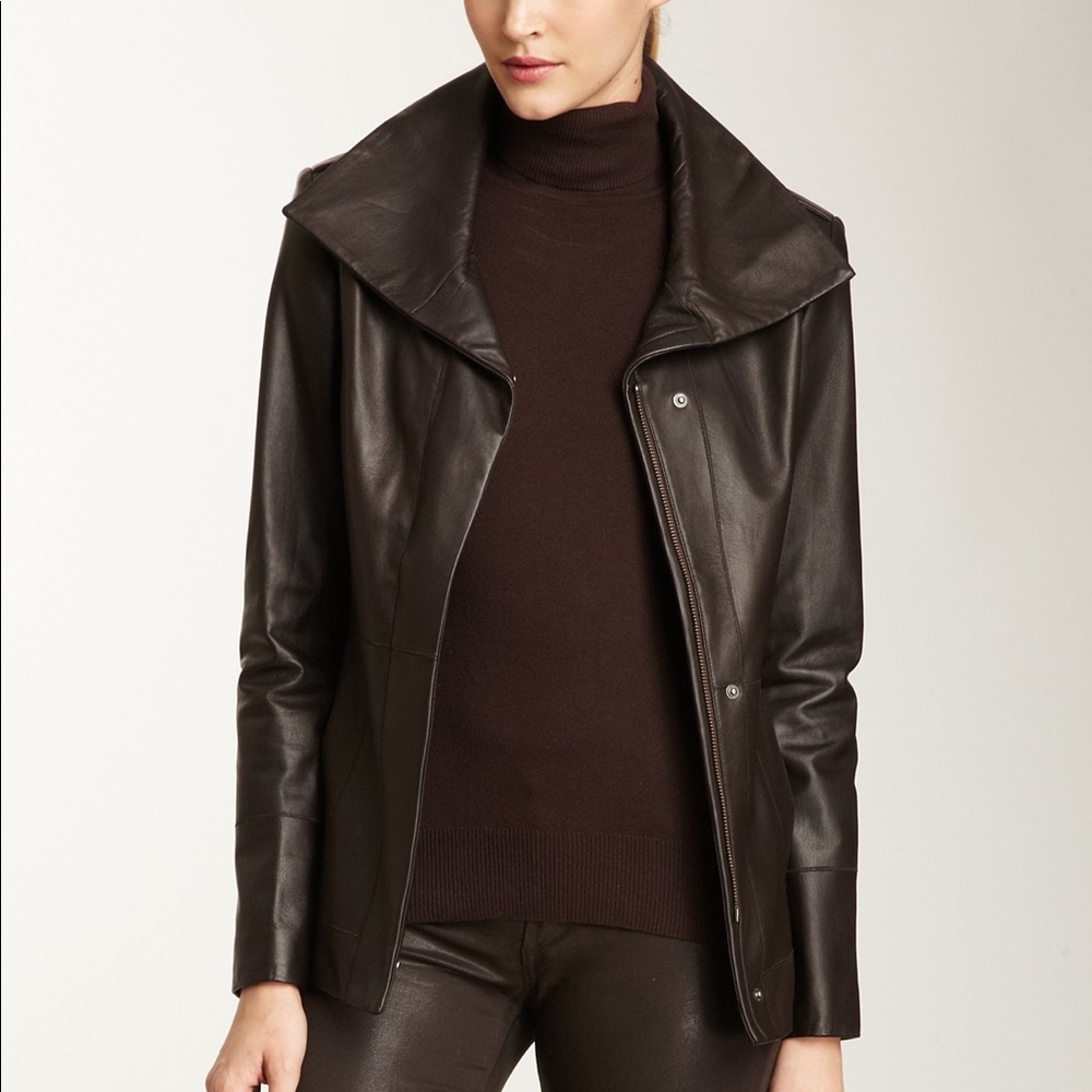 💕Host Pick💕 Cole Haan  • 100% lambskin leather zip front jacket